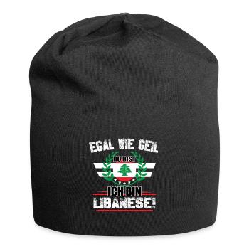 Egal wie geil du bist ich bin Libanese - Jersey-Beanie - Schwarz - Vorne