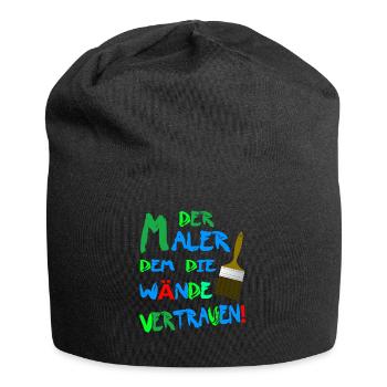Der Maler dem die Wände Vertrauen! Maler-Lackierer - Jersey-Beanie - Schwarz - Vorne
