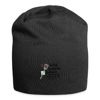 Wein Kochen Essen - Jersey-Beanie - Schwarz - Vorne