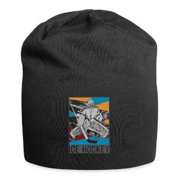 Ice Hockey Puck Eishockey - Jersey-Beanie - Schwarz - Vorne