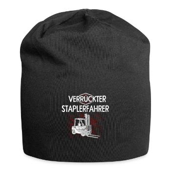 Verrückter Staplerfahrer Gabelstapler - Jersey-Beanie - Schwarz - Vorne