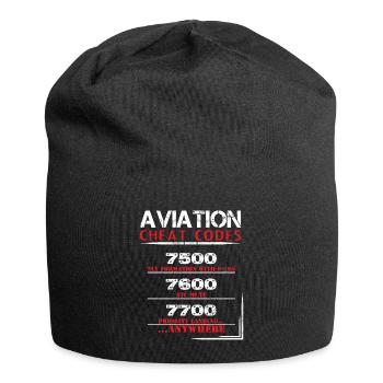 Aviation cheat codes - Funny Tshirt for pilots - Jersey Beanie - black - Front