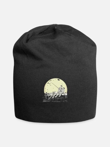 Angeln wie der Vater so der Sohn Papa Shirt - Jersey-Beanie - Schwarz