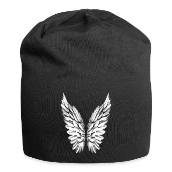 Angel Wing Silver White Angel Wings Angel Wings - Jersey Beanie - black - Front