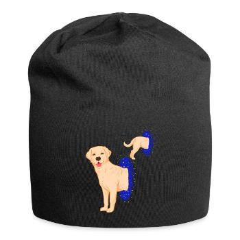 Retriever Labrador in the Black Hole, outer space fan - Jersey Beanie - black - Front