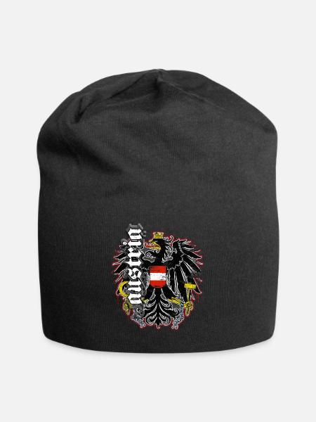 Österreich T-Shirt mit Adler Wappen Austria Retro - Jersey-Beanie - Schwarz
