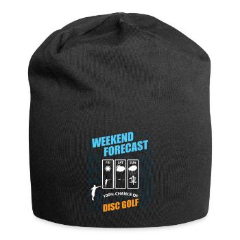 Weekend Forecast 100% Chance of Disc Golf - Frolf - Jersey Beanie - black - Front