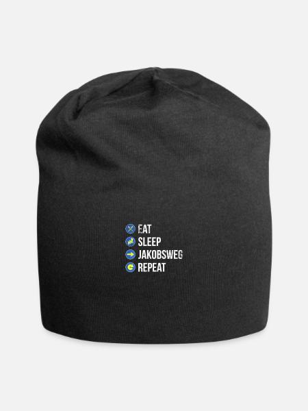 Pilger auf dem Jakobsweg. - Jersey-Beanie - Schwarz