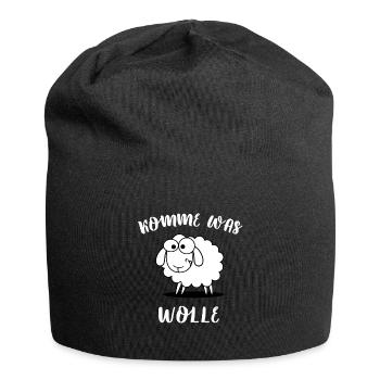 Funny Come What Wool Sheep Shepherd Gift - Jersey Beanie - black - Front