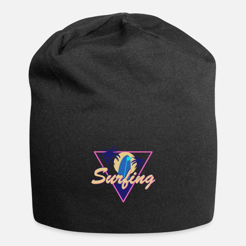 summer sun sunshine - Jersey Beanie - black