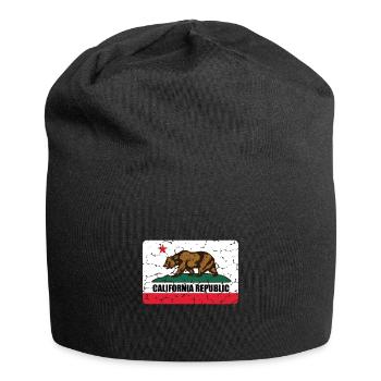 Californie californie californie drapeau cadeau ours - Bonnet en jersey - noir - Devant