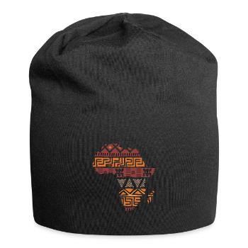 brown card africa gift - Jersey Beanie - black - Front