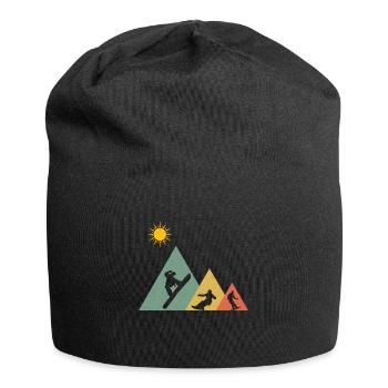 Snowboarding Snowboard Snowboarder Berge - Jersey-Beanie - Schwarz - Vorne