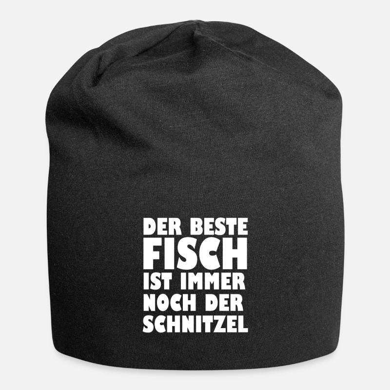 Der Beste Fisch Ist Immer Noch Der Schnitzel - Jersey-Beanie - Schwarz