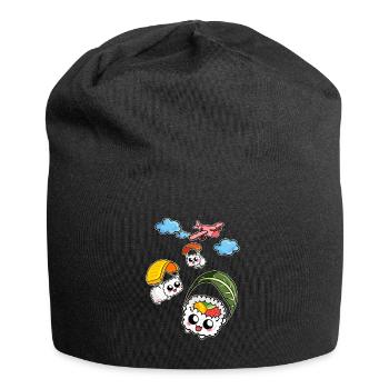Kawaii Japan Shirt Sushi Fallschirm - Jersey-Beanie - Schwarz - Vorne