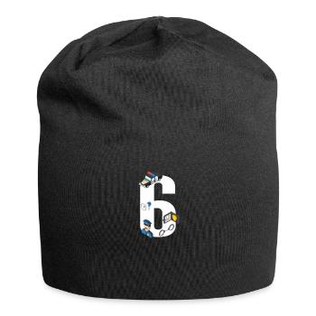 Child Birthday 6 years Police Policeman T-Shirt - Jersey Beanie - black - Front