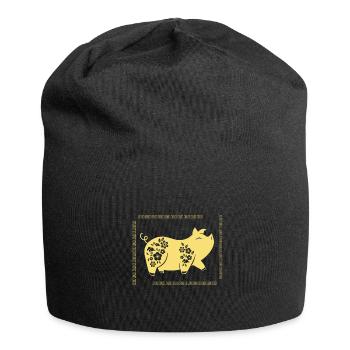 cadeau de cochon mignon chinois - Bonnet en jersey - noir - Devant