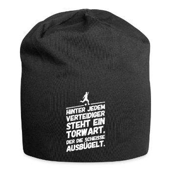 Fußball Lustige Coole Sprüche Torwart - Jersey-Beanie - Schwarz - Vorne
