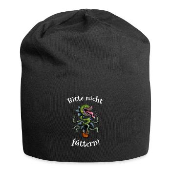 Fleischfressende Pflanze Venusfliegenfalle Cartoon - Jersey-Beanie - Schwarz - Vorne