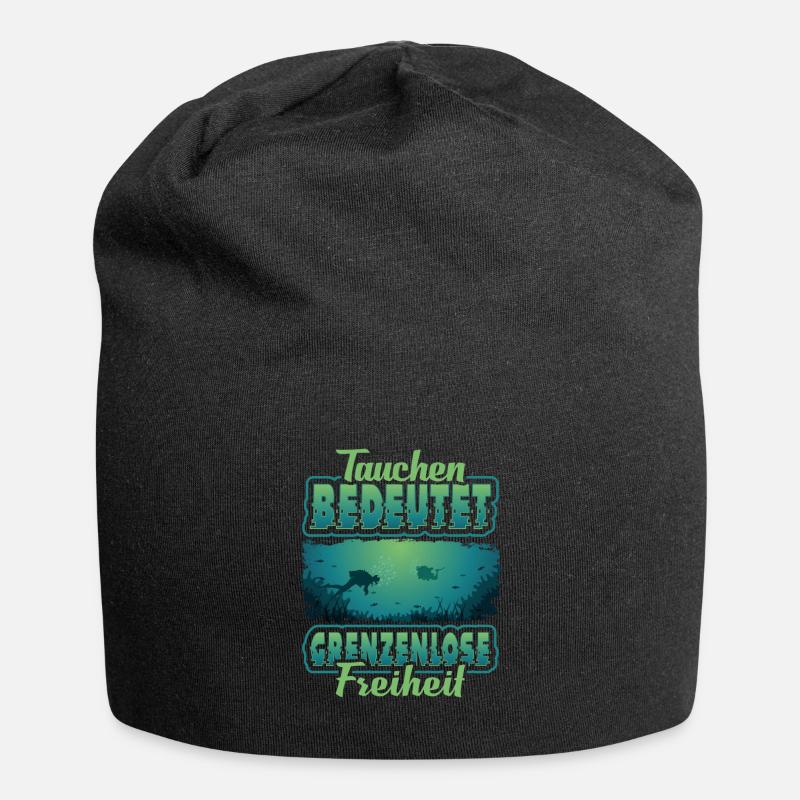 Taucher, Tauchen, Dive, Diving - Jersey-Beanie - Schwarz