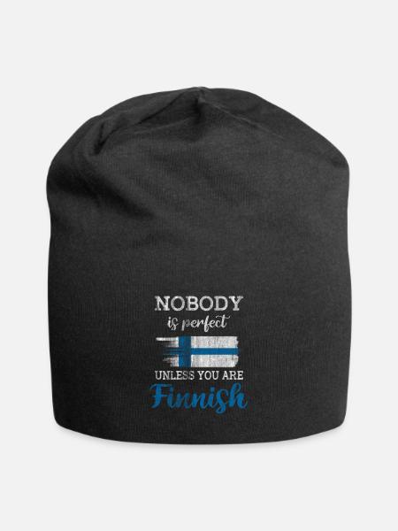 Finnland Finnisch - Jersey-Beanie - Schwarz
