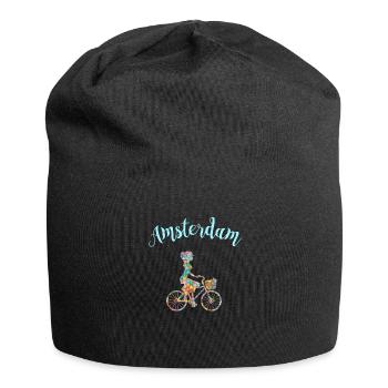 Amsterdam T-Shirt Bicycle Souvenir Gift - Jersey Beanie - black - Front