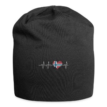 Norway heart pulse - Jersey Beanie - black - Front