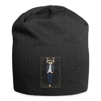 Man cool raccoon gift - Jersey Beanie - black - Front
