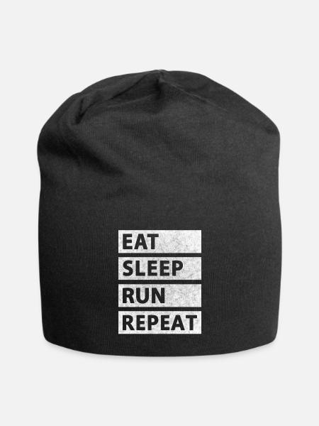 Eat Sleep Run Repeat - Jersey-Beanie - Schwarz