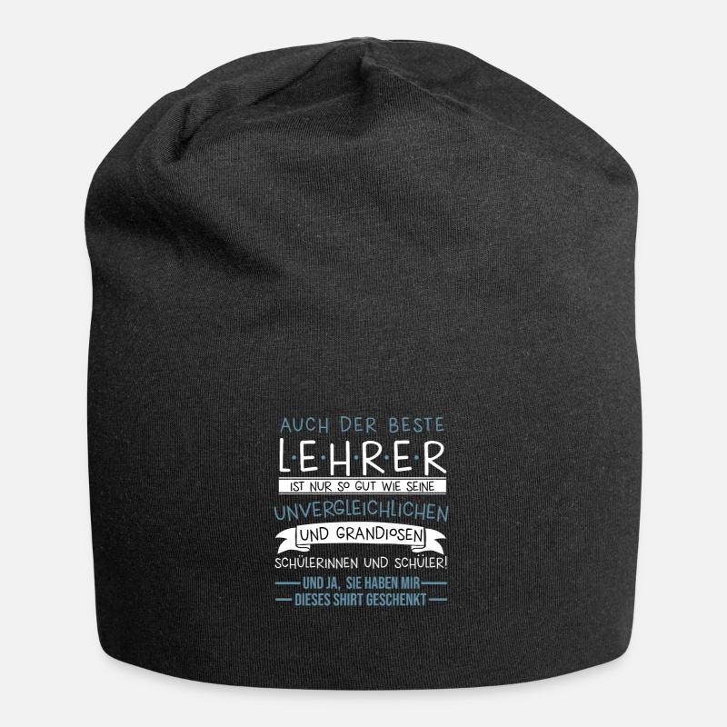 Bester Lehrer Lehrerin Schule Unterricht Geschenk - Jersey-Beanie - Schwarz