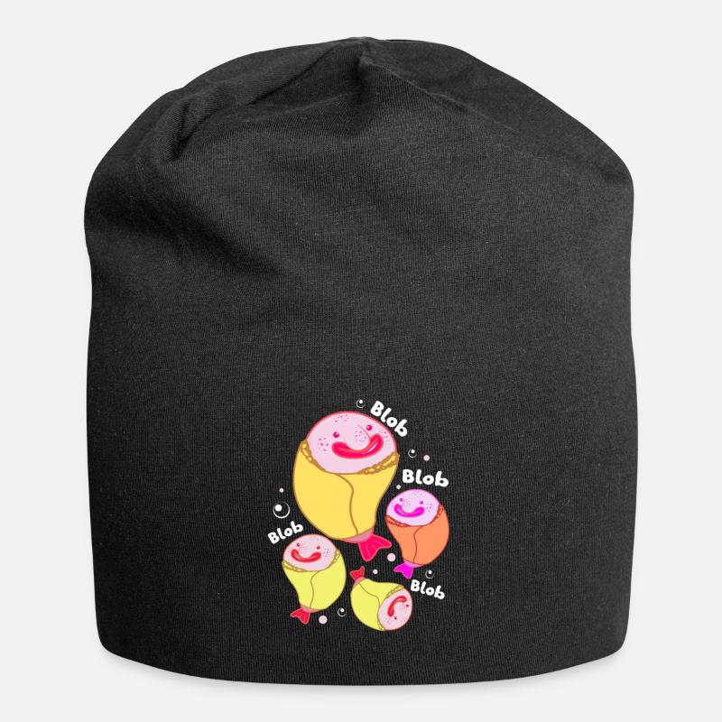 Blobfisch Tiefsee Grumpy Introvertiert Geschenk - Jersey-Beanie - Schwarz
