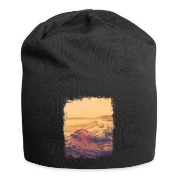 Vague plate au soleil - Bonnet en jersey - noir - Devant