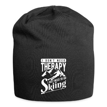 Ich brauche keine Therapie ich muss nur Skifahren - Jersey-Beanie - Schwarz - Vorne