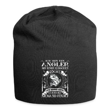 Angeln Fischen Vater Tochter - Jersey-Beanie - Schwarz - Vorne