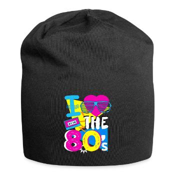 I love the 80s - 80s retro music gift - Jersey Beanie - black - Front
