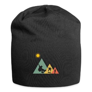 Skate Skater Skateboard Skaten Berg Sonne - Jersey-Beanie - Schwarz - Vorne