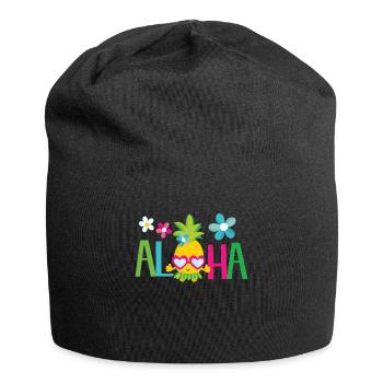 Aloha Ananas - Sommer Sonne Strand Hawaii - Jersey-Beanie - Schwarz - Vorne