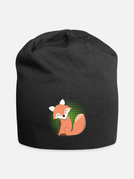 Süßer Fuchs – Geschenk für Kinder im Kawaii Stil - Jersey-Beanie - Schwarz