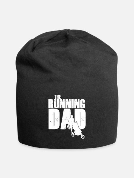 Joggen Laufen Rennen Marathon Vater Papa Geschenk - Jersey-Beanie - Schwarz