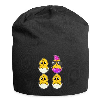 Punk Chick Chicken Chicken Punker Baby Individual - Jersey Beanie - black - Front