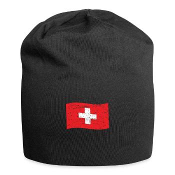Switzerland Swiss Flag Switzerland Swiss Flag CH - Jersey Beanie - black - Front