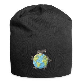 Erde Lose Esel cooles Geschenk - Jersey-Beanie - Schwarz - Vorne