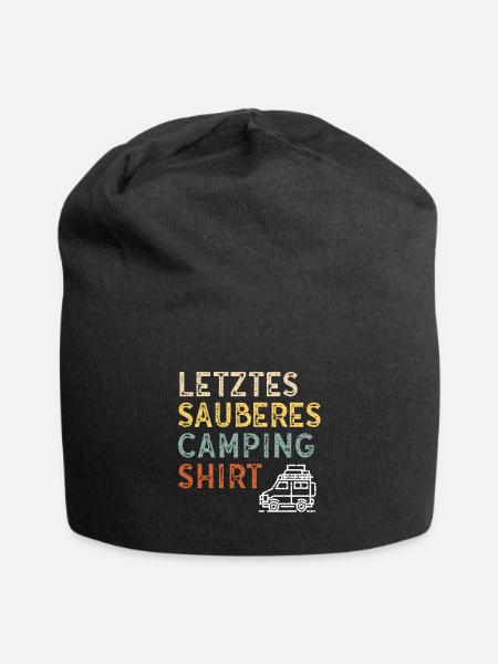Letztes sauberes Camping Shirt für Camper - Jersey-Beanie - Schwarz