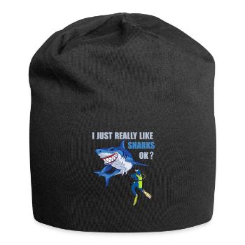 Divers Sharks Dive Sharks Diver Gifts Shirt - Jersey Beanie - black - Front