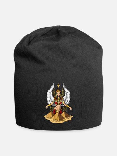 Egyptian Goddess Isis Queen Ankh Mythology - Jersey Beanie - black