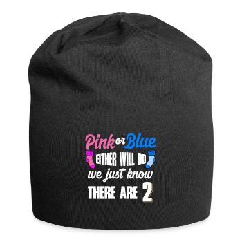 Pregnant mom twins - Jersey Beanie - black - Front