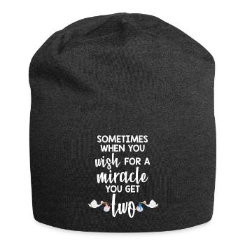 Schwanger Zwillinge - Jersey-Beanie - Anthrazit - Vorne