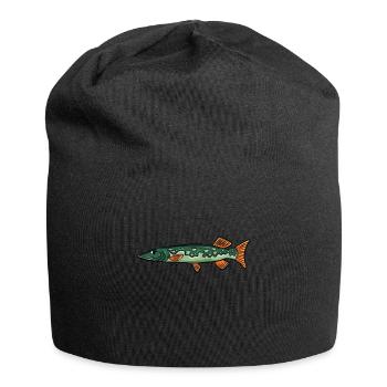 Pêche au brochet - Bonnet en jersey - noir - Devant