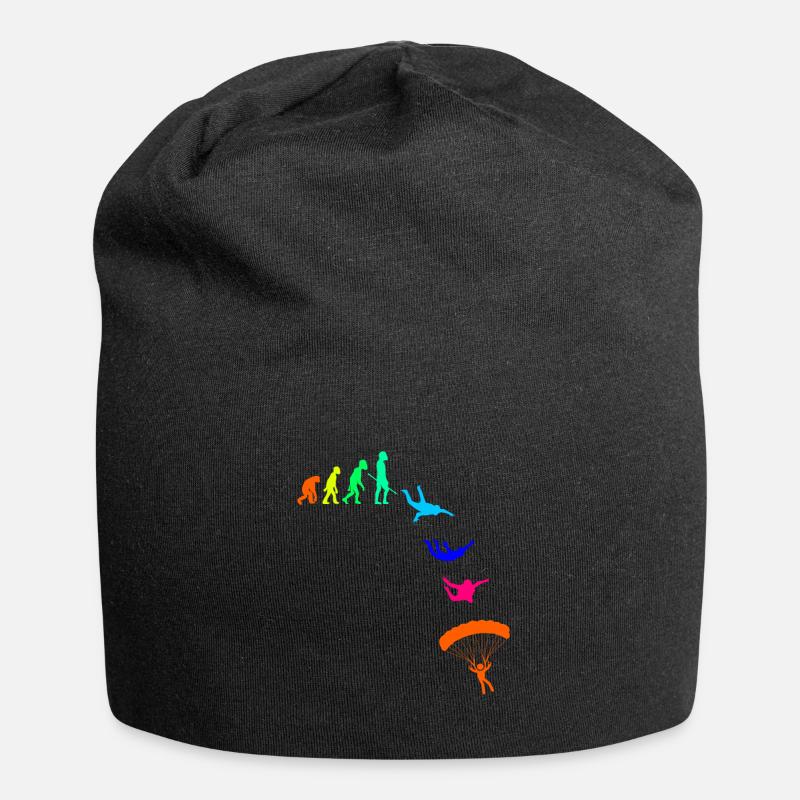 Parachute Parachuting Skydiving - Jersey Beanie - black