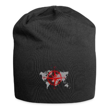 Cadeau géographie carte boussole - Bonnet en jersey - noir - Devant